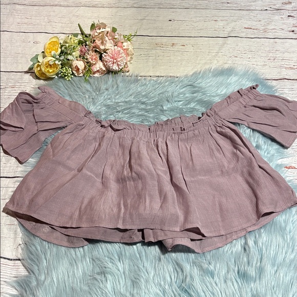 Bluivy Lavender Off-Shoulder Blouse sz M - Picture 7 of 7